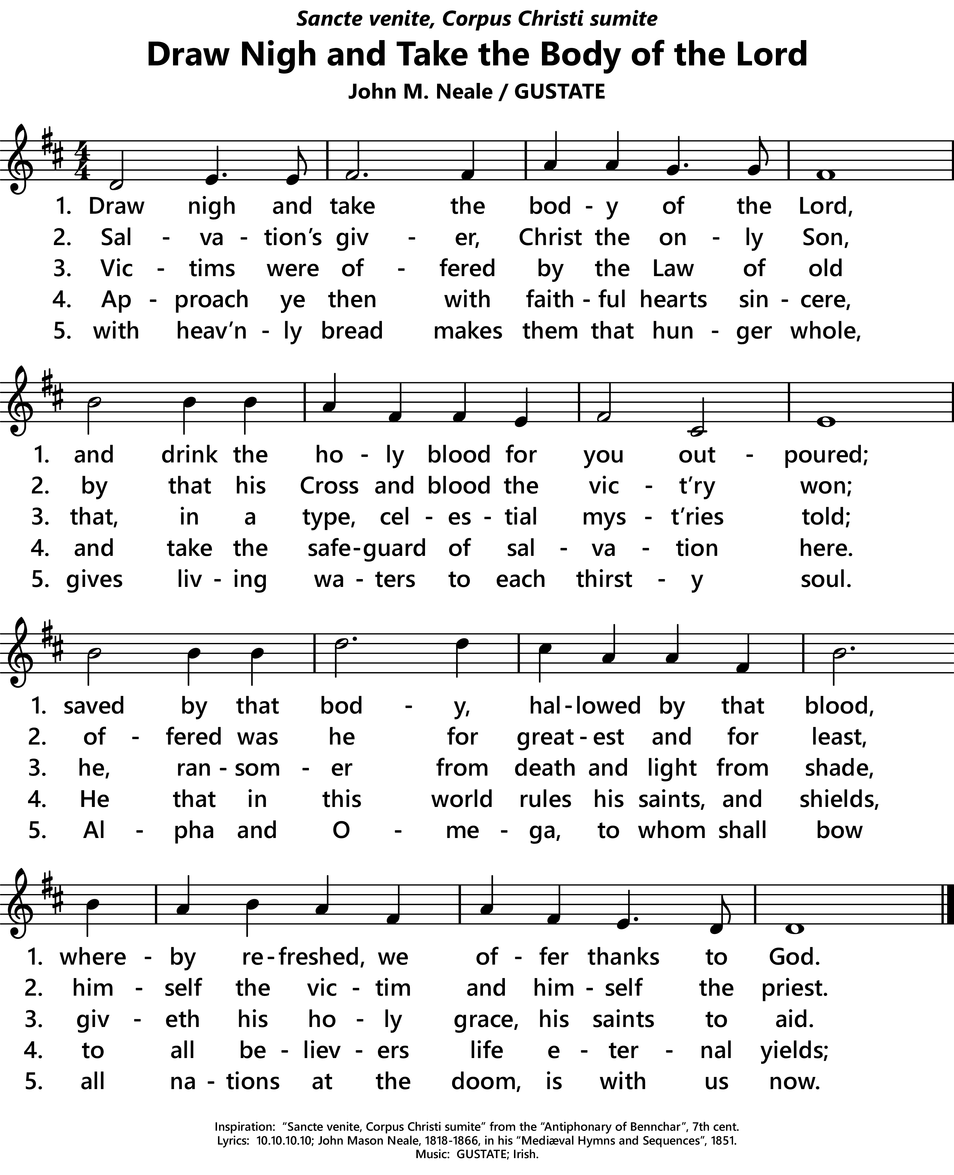 Sancte, venite, Christi corpus sumite: Draw Near and Take the Body of ...